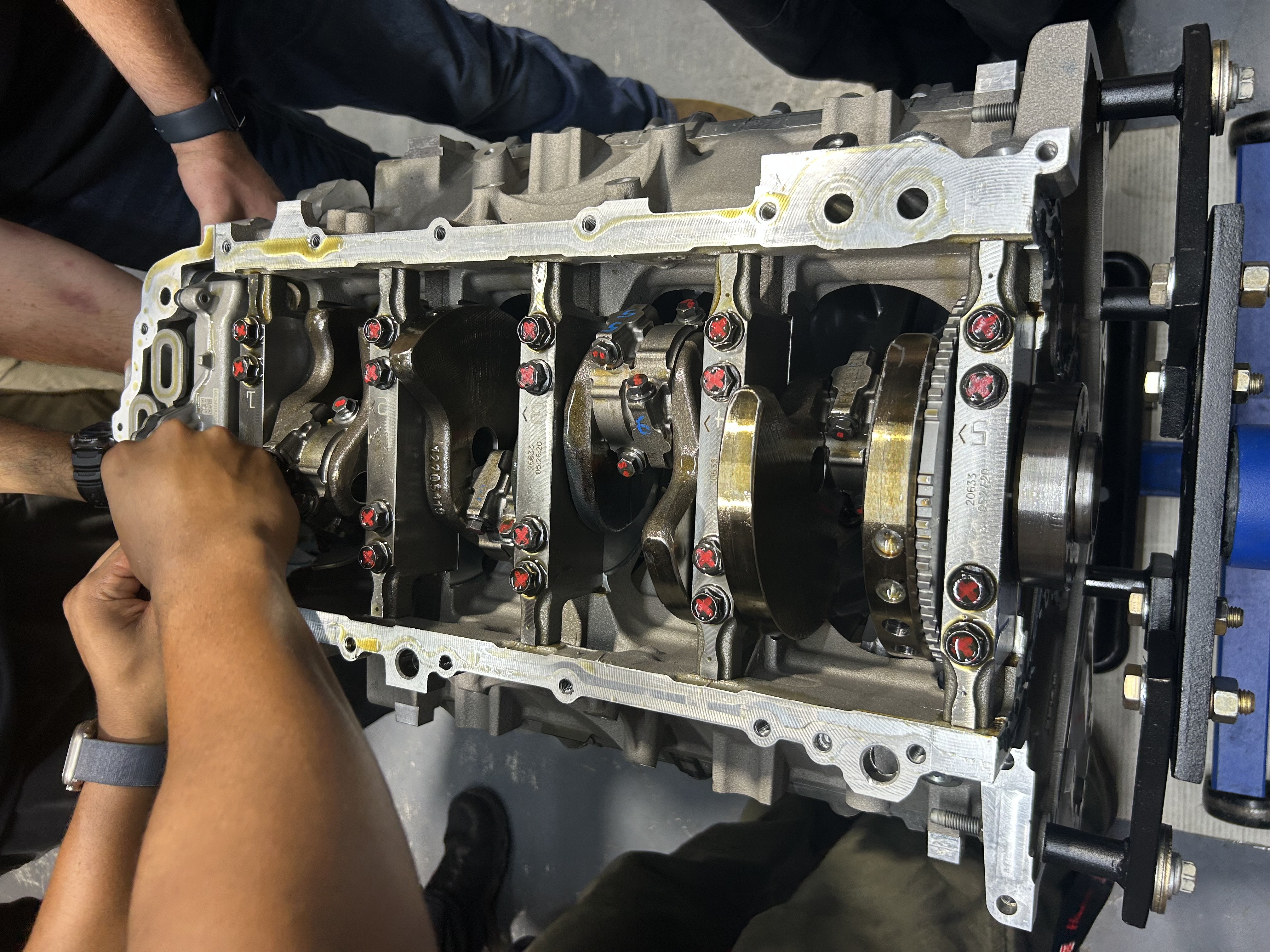 Engine block build at Hennessey